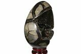 Septarian Dragon Egg Geode - Black Crystals #120915-1
